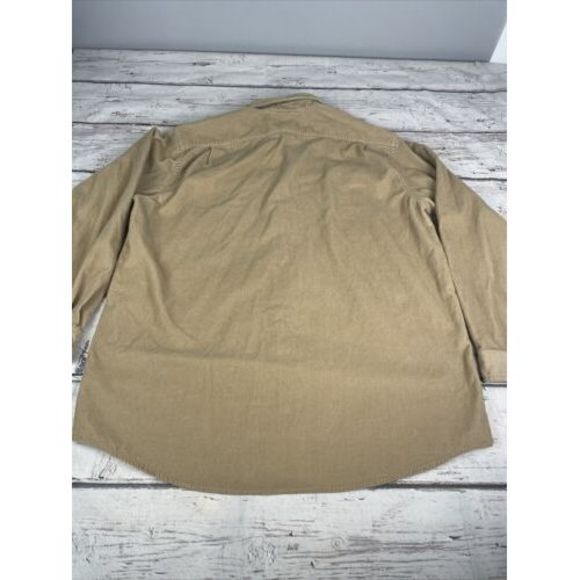 LL Bean Mens 90s‎ Corduroy Shirt Jacket Long Sleeve Outdoors Hiking Fish L Tall - Picture 10 of 11